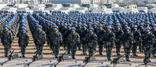 2015年1月，中國軍隊(duì)首次向聯(lián)合國南蘇丹特派團(tuán)派遣1支700人維和步兵營